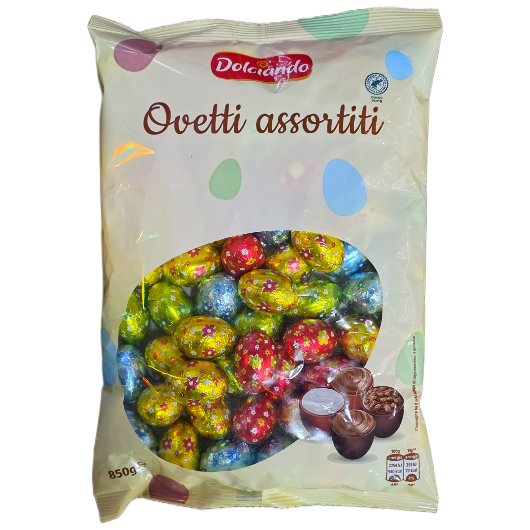 Шоколадні цукерки яйця асорті Dolciato Ovetti Італія 