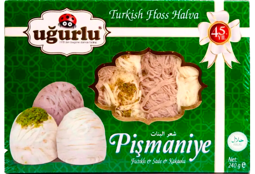 Пішманіє Ugurlu фісташка асорті (фісташка, ваніль, шоколад) 240 г  упаковка
