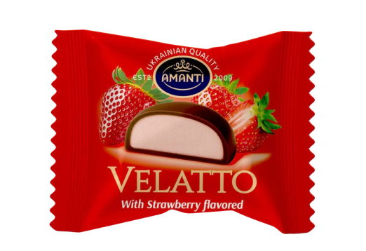 Цукерки VELATTO зі смаком полуниці Аманті 