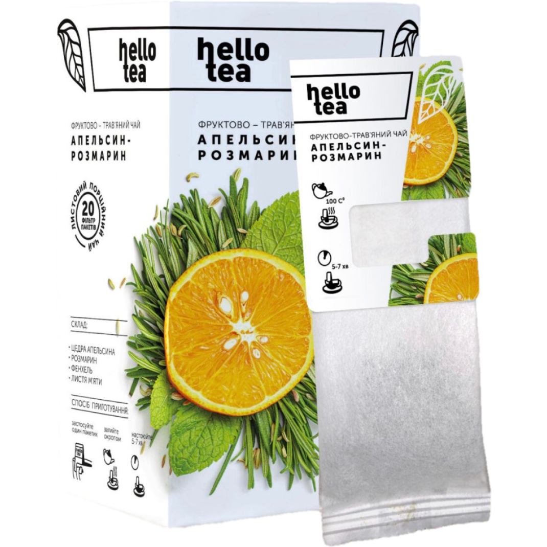 Чай “hello tea” зелений апельсин з розмарином пакетований