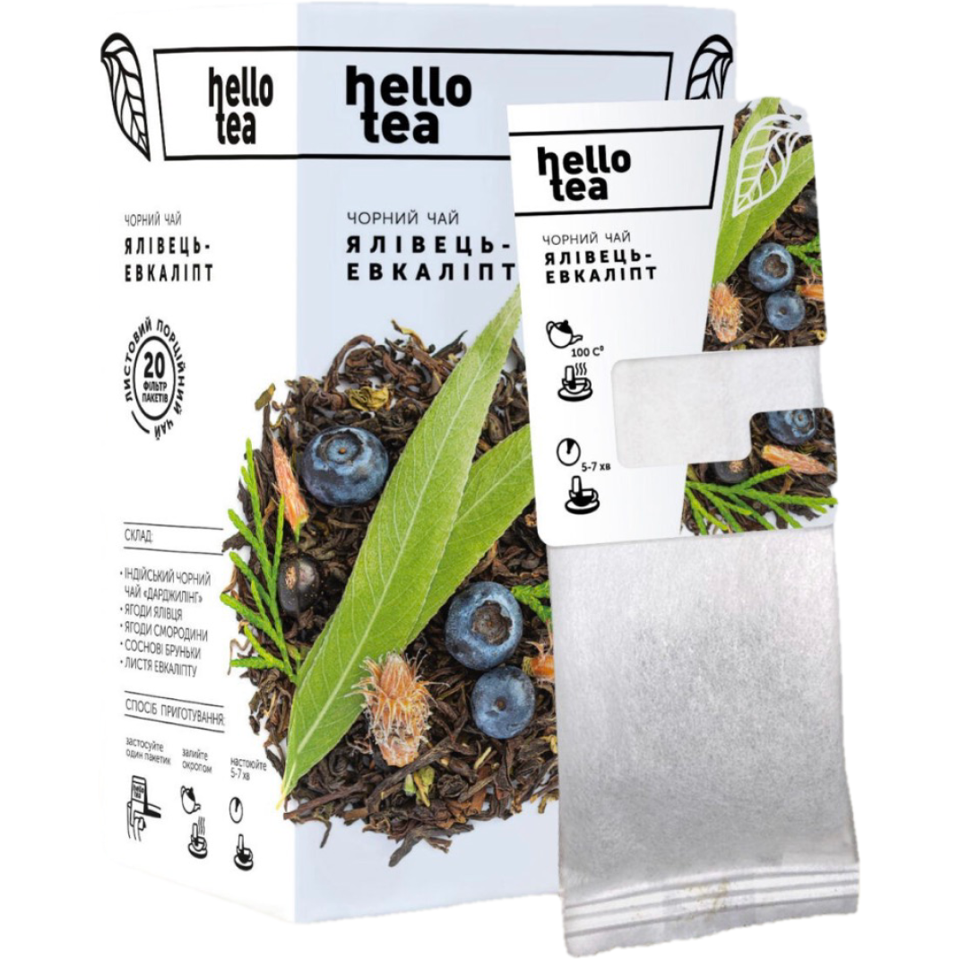 Чай “hello tea” ялівець-евкаліпт  пакетований