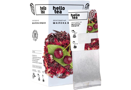 Чай “hello tea” шалена вишня пакетований 