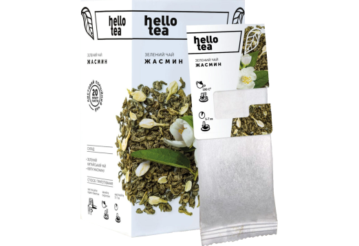 Чай “hello tea” зелений з жасмином пакетований