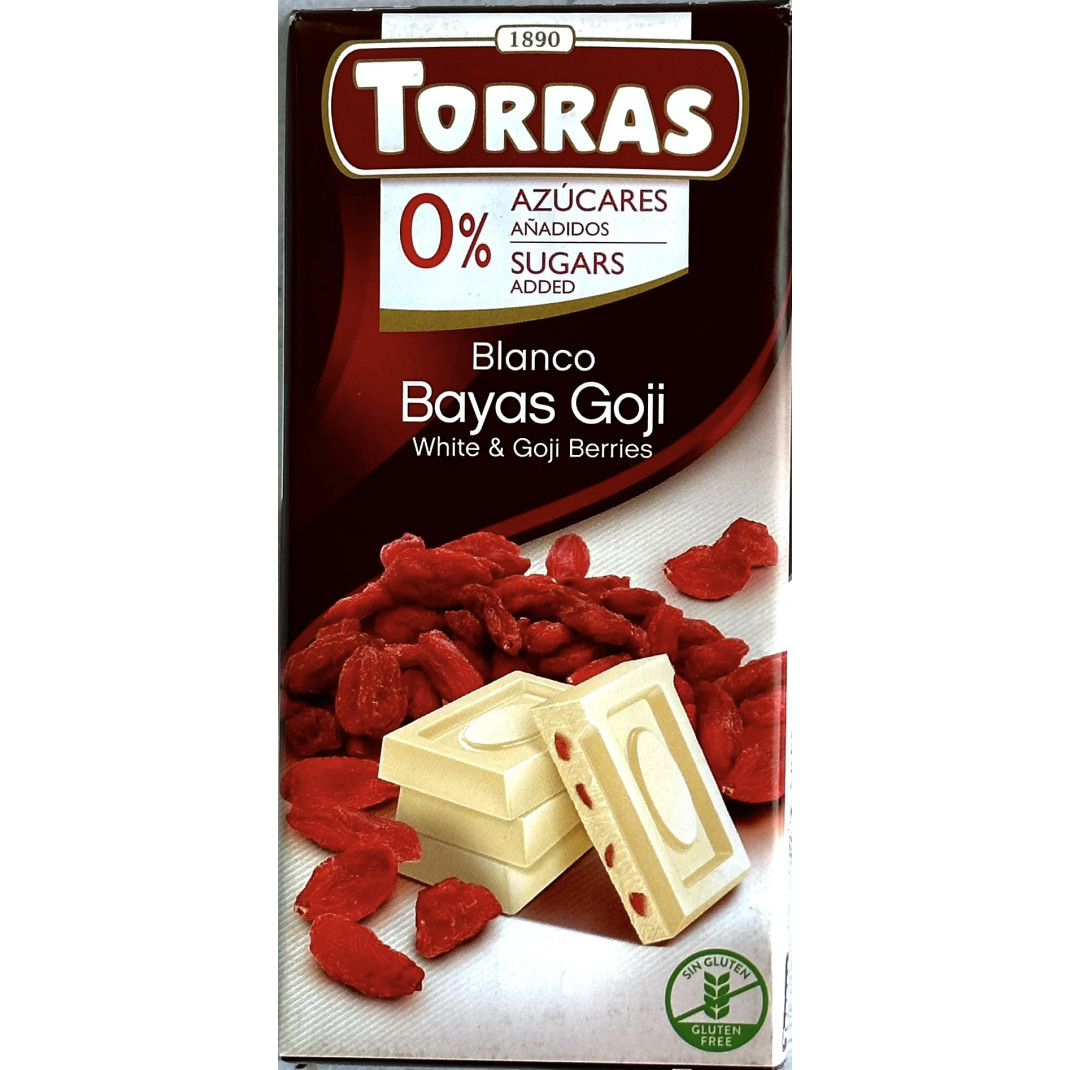Шоколад білий Torras з ягодами годжі 