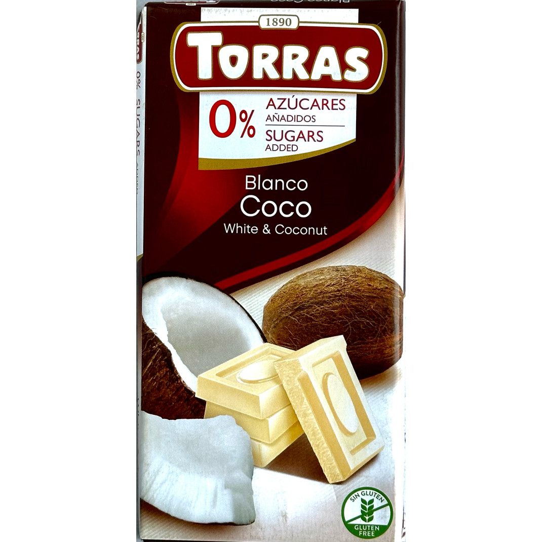 Шоколад білий Torras з кокосом
