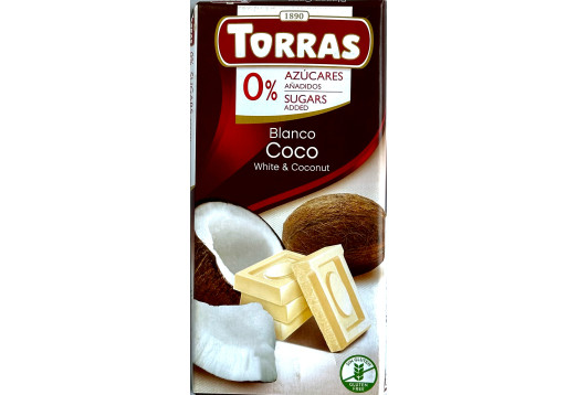 Шоколад білий Torras з кокосом