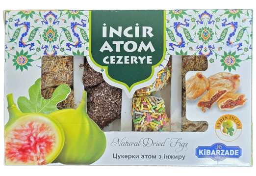 Цукерки атом Kibarzade інжир, фінік, хурма коробка 125г 