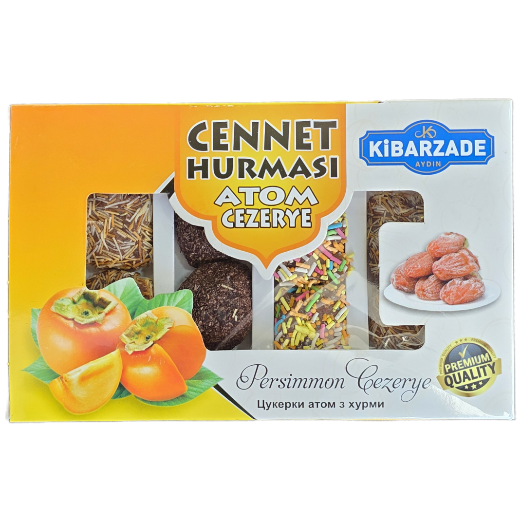 Цукерки атом Kibarzade інжир, фінік, хурма коробка 125г 
