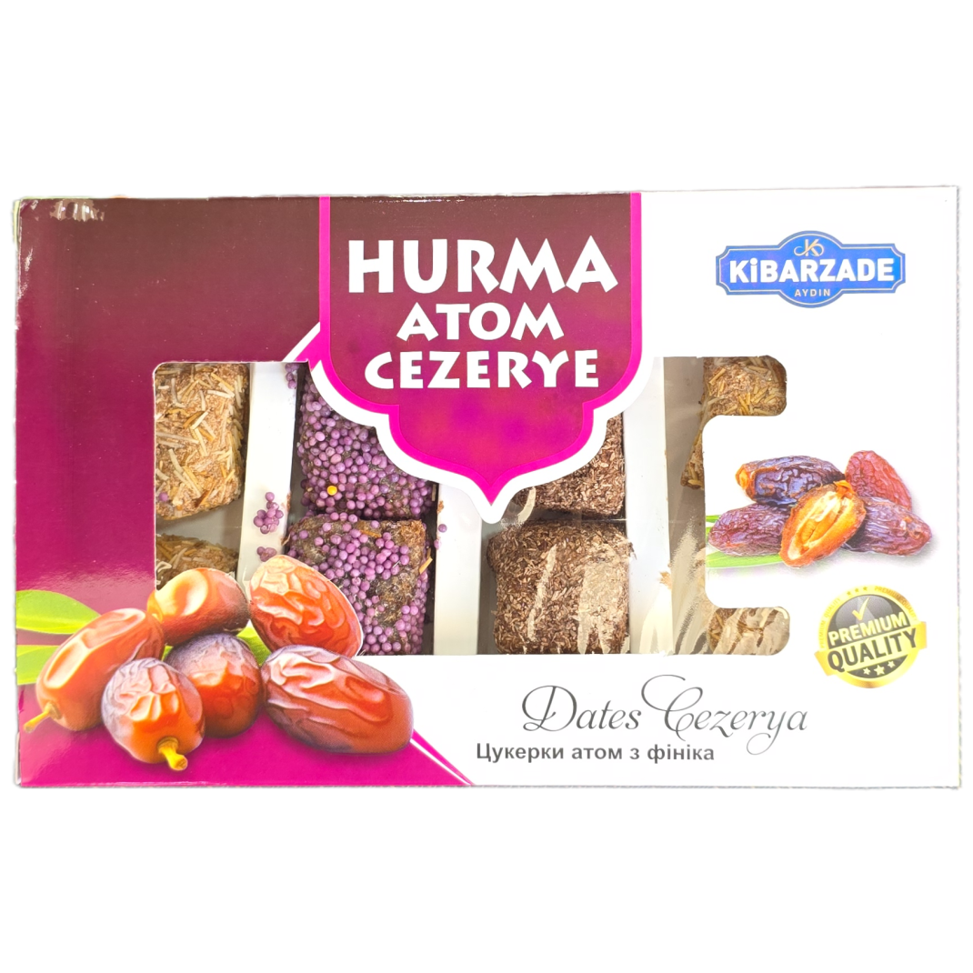 Цукерки атом Kibarzade інжир, фінік, хурма коробка 125г 